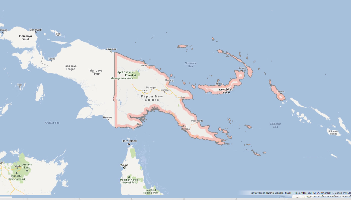 carte du papouasie nouvelle guinee